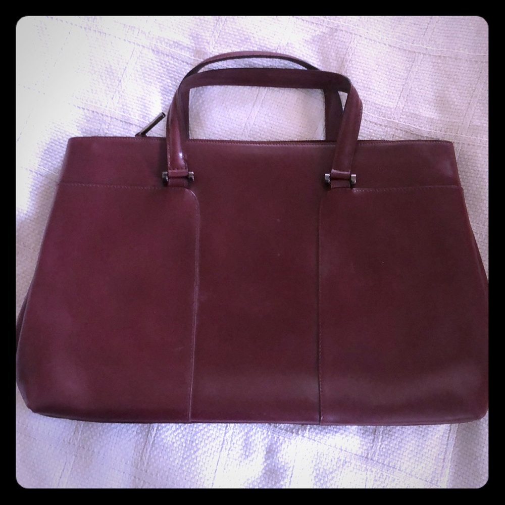 Furla Maroon Tote/Briefcase - 3 Compartment